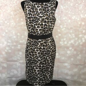 Ann Taylor Animal Print Sleeveless Sheath Dress, size 4P